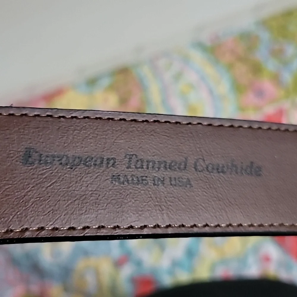 Torino Black European Tanned Cowhide Mens Belt with Brass Buckle Sz 42